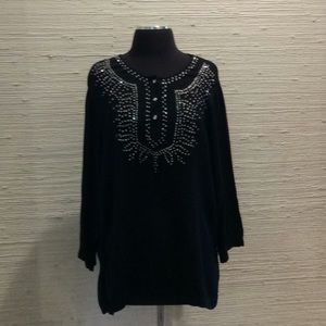 Cathy Danials Blk gauze sz M w/embellishments